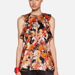 ❤️ NWT GIVENCHY $2050 RRP Silk Ruffle Sleeveless Top